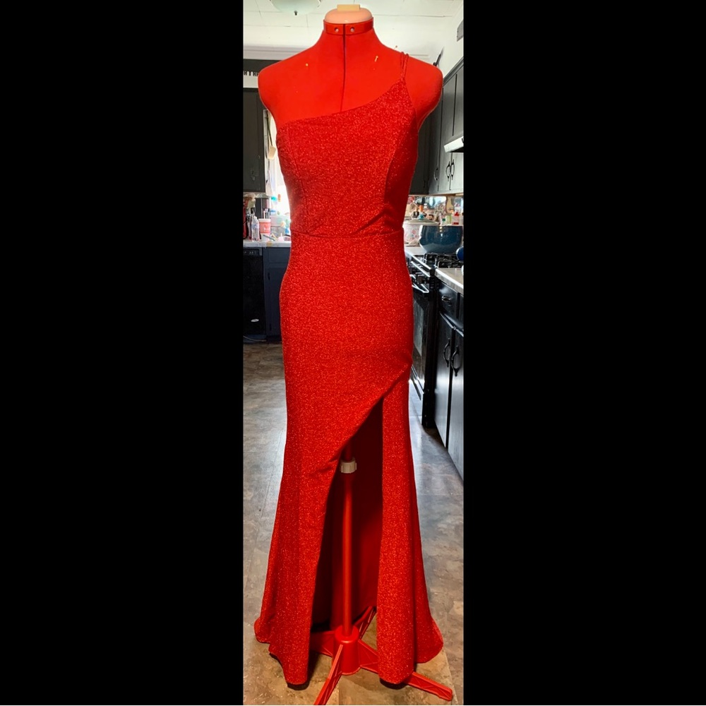 Crystal Doll red formal dress